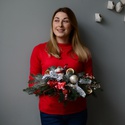 Новогодняя композиция из искусственной хвои "Зимний пингвин"