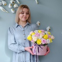 Квіти в коробці "35 троянд мікс"