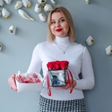 Подарочный набор с розой и печеньем "Сладкий красный"
