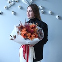 Букет 9 гербер "Помаранчева зірка"
