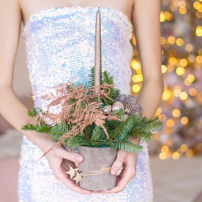 Новогодняя композиция со свечей "Хвойное настроение"