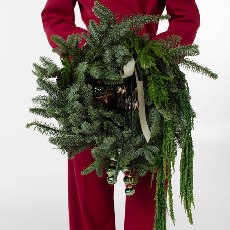 Новогодний венок из хвои "Лесная поляна"