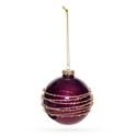 Новорічна куля на ялинку бордо з золотом